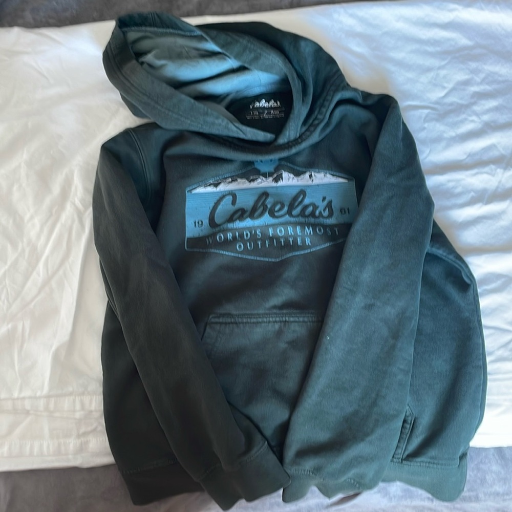 Green Cabela kids hoodie